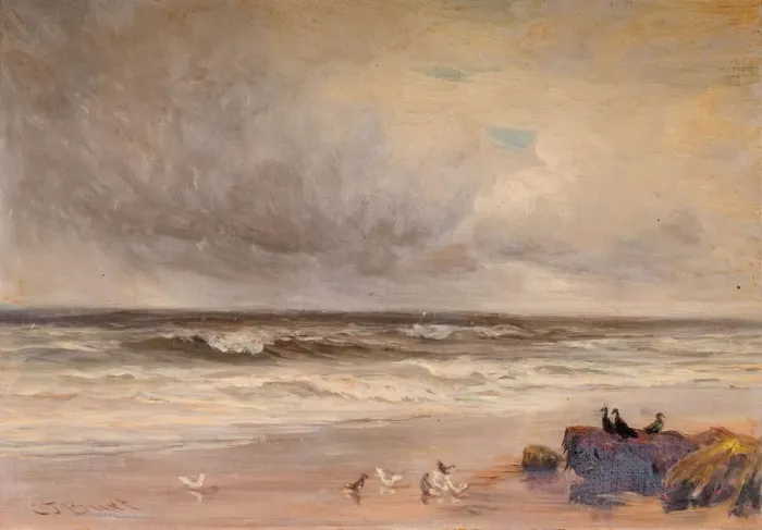 Framed Print : Sea Coast, 1887. Creator: Charles Thomas Burt Framed Print : Sea Coast, 1887. Creator: Charles Thomas Burt