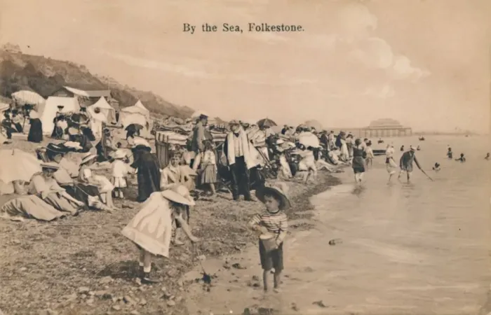 Framed Print : By the Sea, Folkestone, late 19th-early 20th century Framed Print : By the Sea, Folkestone, late 19th-early 20th century