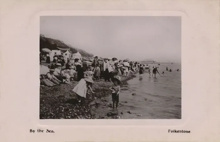 Framed Print : By the Sea, Folkestone, late 19th-early 20th century Framed Print : By the Sea, Folkestone, late 19th-early 20th century