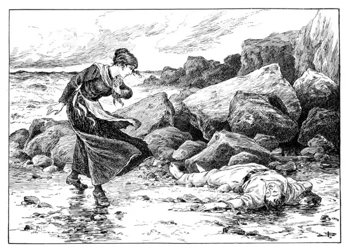 Framed Print : When the Sea Gives up its Dead, 1901. Artist: MJ Blatchford Framed Print : When the Sea Gives up its Dead, 1901. Artist: MJ Blatchford