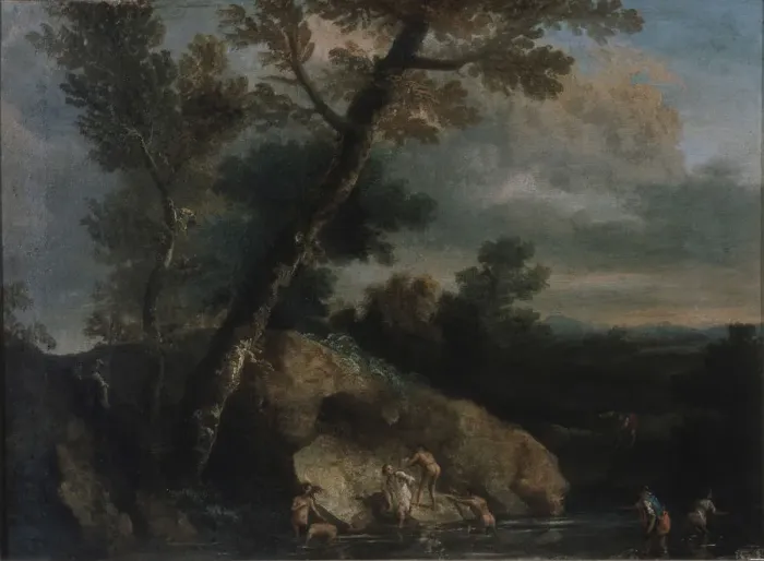 Framed Print : Sea landscape with robbers. Artist: Rosa, Salvatore (1615-1673) Framed Print : Sea landscape with robbers. Artist: Rosa, Salvatore (1615-1673)