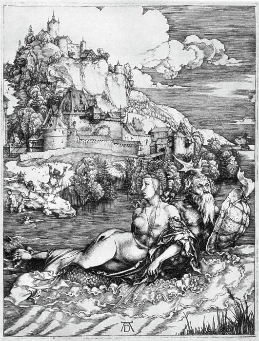Framed Print : A sea monster bearing away a princess, 1500, (1936). Artist: Albrecht Durer Framed Print : A sea monster bearing away a princess, 1500, (1936). Artist: Albrecht Durer