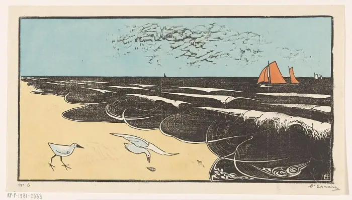 Framed Print : Sea near Bergen, c.1925. Creator: Bernard Essers Framed Print : Sea near Bergen, c.1925. Creator: Bernard Essers