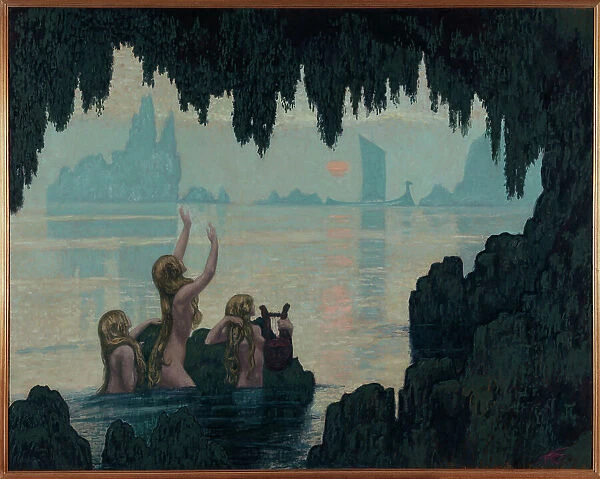 Sea nymphs singing, c.1912. Creator: Jean Francis Auburtin
