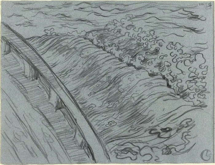 Framed Print : The Sea Off the Edge of a Boat, Brittany, 1894. Creator: Georges Lacombe Framed Print : The Sea Off the Edge of a Boat, Brittany, 1894. Creator: Georges Lacombe