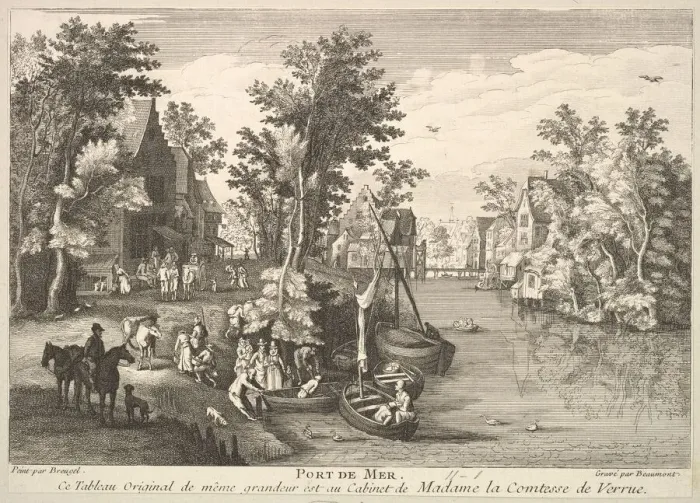 Framed Print : Sea Port (Port de Mer) after the painting in the collection of Madame la Comtesse de