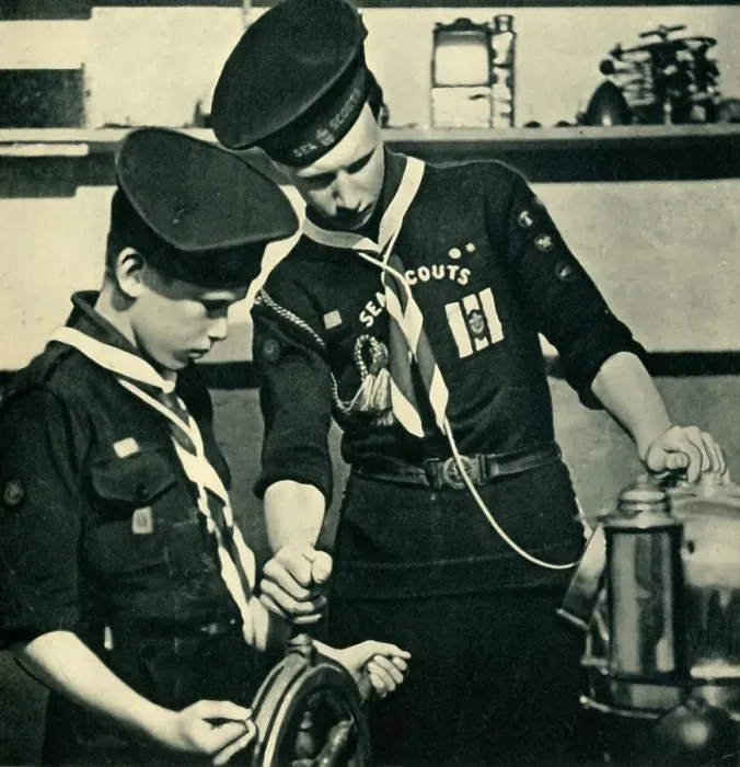 Framed Print : Sea Scouts Learning to Read the Compass, 1944. Creator: Unknown Framed Print : Sea Scouts Learning to Read the Compass, 1944. Creator: Unknown