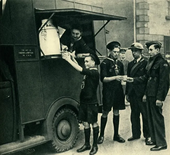 Framed Print : Sea Scouts Serving at a Mobile Canteen, 1944. Creator: Unknown Framed Print : Sea Scouts Serving at a Mobile Canteen, 1944. Creator: Unknown