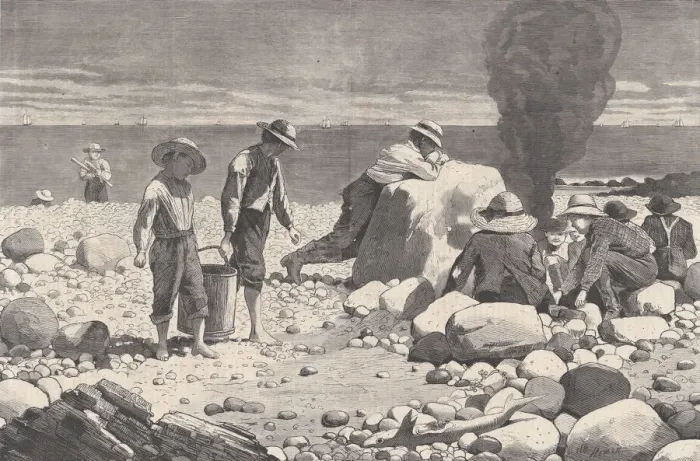 Framed Print : Sea-side Sketches - A Clam-Bake (Harpers Weekly, Vol. XVII), August 23, 1873 Framed Print : Sea-side Sketches - A Clam-Bake (Harpers Weekly, Vol. XVII), August 23, 1873