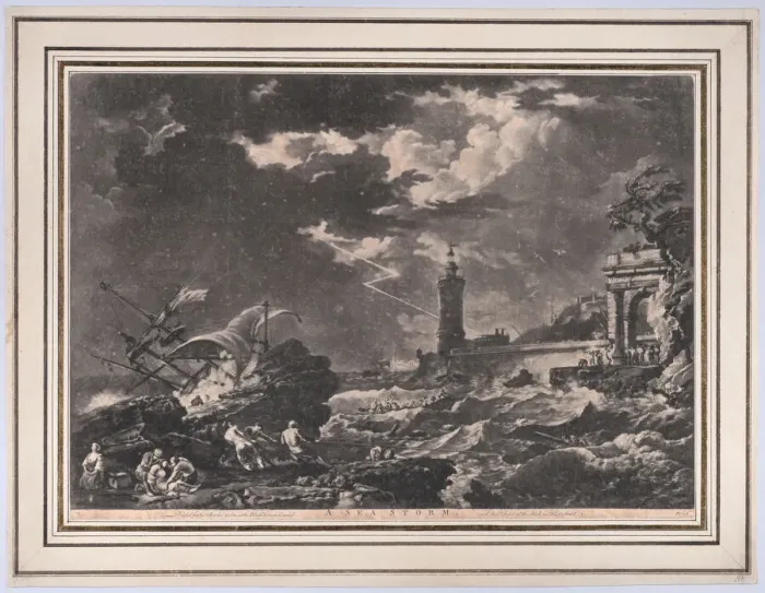 Framed Print : A Sea Storm, ca. 1750. Creator: Unknown Framed Print : A Sea Storm, ca. 1750. Creator: Unknown