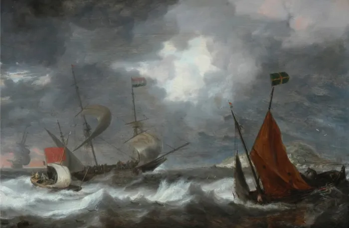 Framed Print : Sea storm with sailing ships, c. 1645. Artist: Peeters, Bonaventura, the Elder (1614-1652) Framed Print : Sea storm with sailing ships, c. 1645. Artist: Peeters, Bonaventura, the Elder (1614-1652)