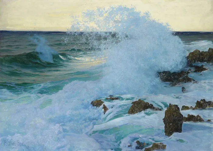 Framed Print : Sea surf, 1918. Creator: Spaun, Paul, Ritter von (1876-1932)