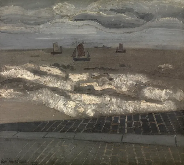 Framed Print : The Sea, a Symphony in Grey, 1928. Creator: Jean Brusselmans Framed Print : The Sea, a Symphony in Grey, 1928. Creator: Jean Brusselmans