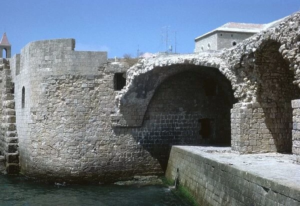 Sea walls near the harbour of Acre