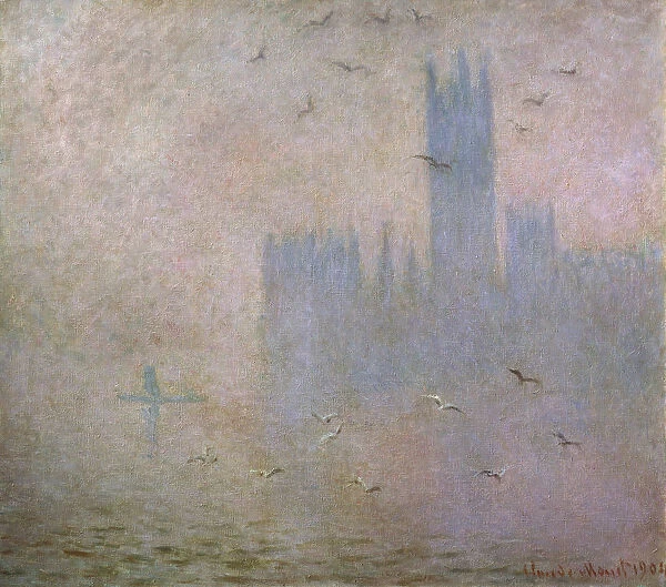 Seagulls. The Thames in London. The Houses of Parliament, 1903-1904. Artist: Claude Monet