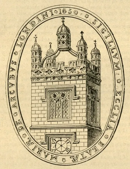 Framed Print : The Seal of Bow Church, c1650, (1897). Creator: Unknown Framed Print : The Seal of Bow Church, c1650, (1897). Creator: Unknown