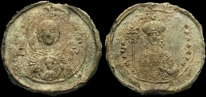 Framed Print : Seal of Empress Maria of Alania, 1070. Artist: Numismatic, Ancient Coins Framed Print : Seal of Empress Maria of Alania, 1070. Artist: Numismatic, Ancient Coins