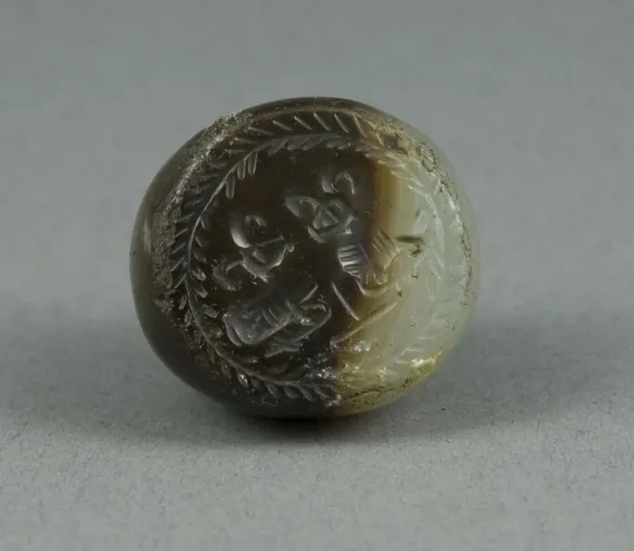 Framed Print : Seal with Two Gazelles, Egypt, Persian Period, Dynasty 31 (343-332 BCE). Creator: Unknown Framed Print : Seal with Two Gazelles, Egypt, Persian Period, Dynasty 31 (343-332 BCE). Creator: Unknown