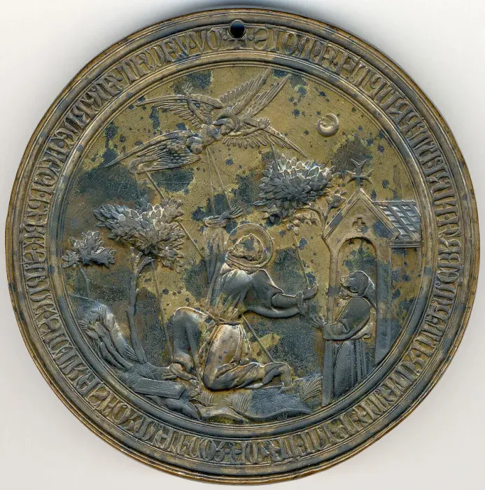 Framed Print : Seal Matrix, St. Francis Receiving the Stigmata, Italian, 14th century. Creator: Unknown Framed Print : Seal Matrix, St. Francis Receiving the Stigmata, Italian, 14th century. Creator: Unknown