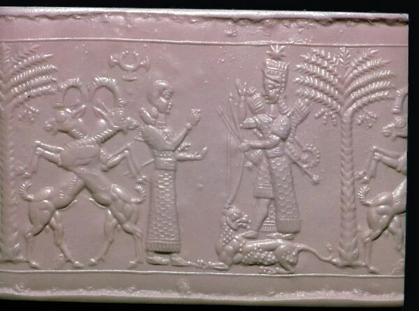 Seal showing the goddess Ishtar, Neo-Assyrian, c720-c700 BC