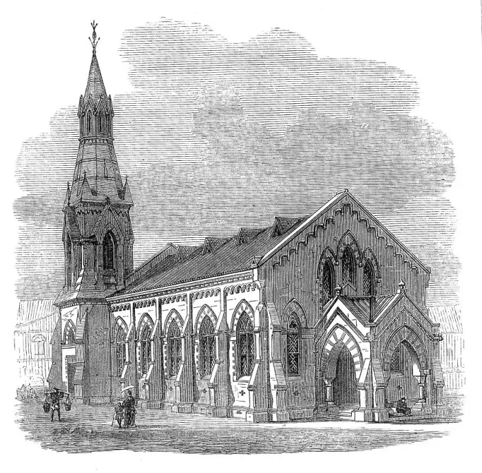 Framed Print : The Seamen's Church, Hong-Kong, 1872. Creator: Unknown Framed Print : The Seamen's Church, Hong-Kong, 1872. Creator: Unknown