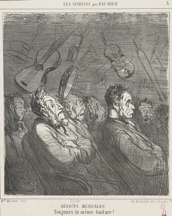 Framed Print : Séances musicales, 19th century. Creator: Honore Daumier