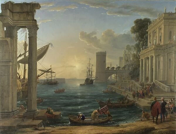 Seaport with the Embarkation of the Queen of Sheba, 1648. Artist: Lorrain, Claude (1600-1682)
