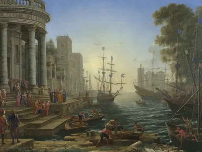Framed Print : Seaport with the Embarkation of Saint Ursula, 1641. Artist: Lorrain, Claude (1600-1682) Framed Print : Seaport with the Embarkation of Saint Ursula, 1641. Artist: Lorrain, Claude (1600-1682)