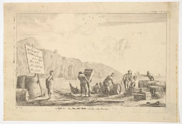 Framed Print : Seaport Scene, 17th century. Creator: Reinier Zeeman Framed Print : Seaport Scene, 17th century. Creator: Reinier Zeeman