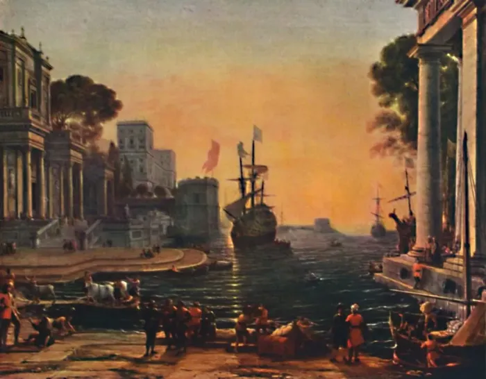 Framed Print : A Seaport (Vue d un Port de Mer: Effet de Brume), 17th century, (1911). Artist: Claude Lorrain Framed Print : A Seaport (Vue d un Port de Mer: Effet de Brume), 17th century, (1911). Artist: Claude Lorrain