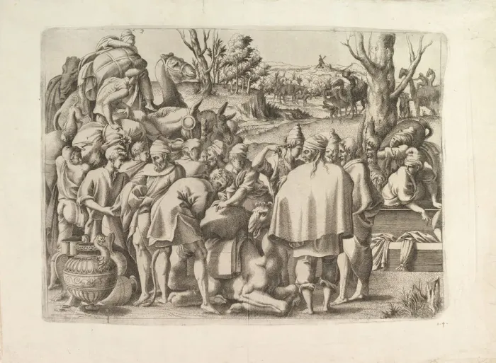 Framed Print : Search through the Luggage of Josephs Brother, ca. 1545. Creator: Unknown Framed Print : Search through the Luggage of Josephs Brother, ca. 1545. Creator: Unknown