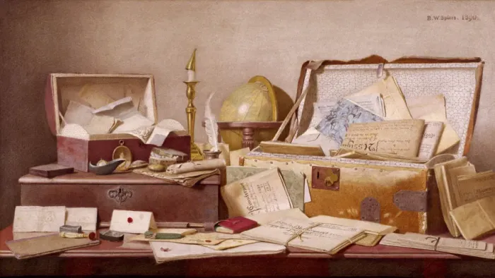 Framed Print : The Search for the Will, 1890. Artist: Benjamin Walter Spiers Framed Print : The Search for the Will, 1890. Artist: Benjamin Walter Spiers