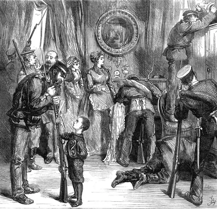 Framed Print : Searching for arms at Versailles, 1871. Creator: Unknown