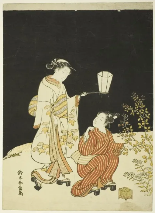 Framed Print : Searching for Fireflies, About 1768. Creator: Suzuki Harunobu Framed Print : Searching for Fireflies, About 1768. Creator: Suzuki Harunobu