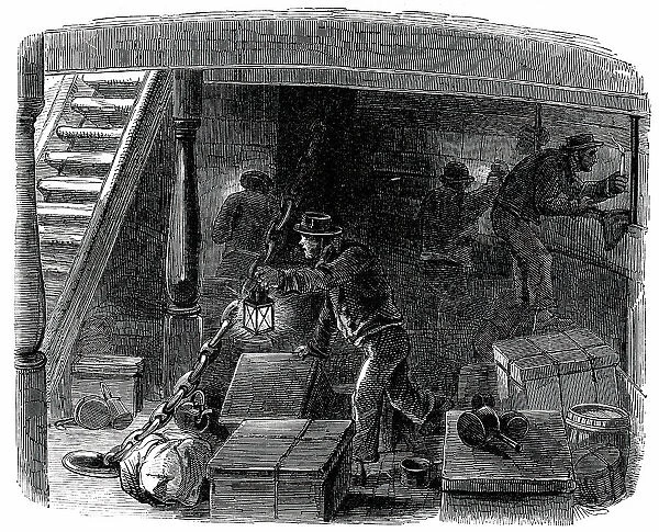 Searching for Stowaways, 1850. Creator: Unknown