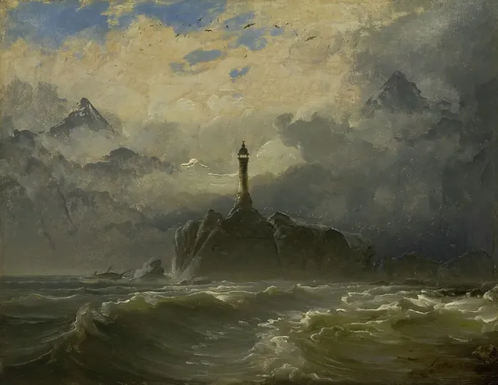 Framed Print : Seascape, 1849. Creator: Peder Balke Framed Print : Seascape, 1849. Creator: Peder Balke