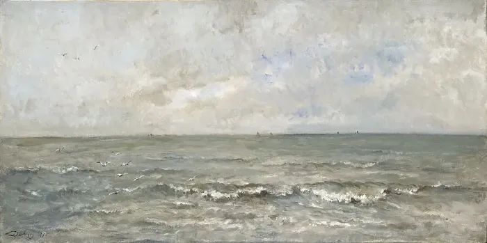 Framed Print : Seascape, 1876. Creator: Charles Francois Daubigny Framed Print : Seascape, 1876. Creator: Charles Francois Daubigny