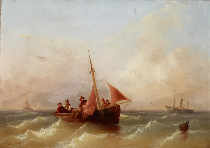 Framed Print : Seascape, 2nd quarter of 19th century. Creator: Eduard Schmidt Framed Print : Seascape, 2nd quarter of 19th century. Creator: Eduard Schmidt