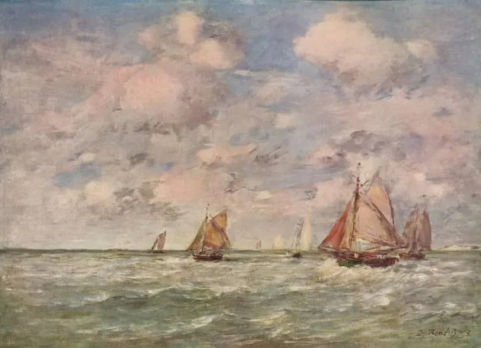 Framed Print : A Seascape, c1850. Artist: Eugene Louis Boudin Framed Print : A Seascape, c1850. Artist: Eugene Louis Boudin