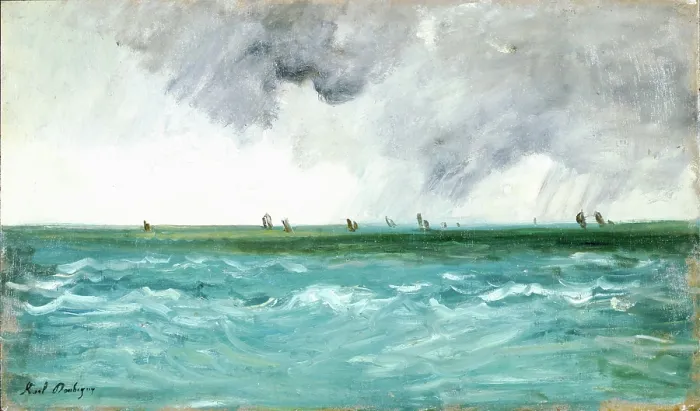 Framed Print : Seascape, c1870s. Creator: Karl Daubigny Framed Print : Seascape, c1870s. Creator: Karl Daubigny