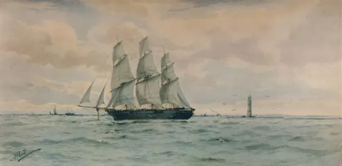 Framed Print : Seascape, c1895. Artist: Albert Ernest Markes Framed Print : Seascape, c1895. Artist: Albert Ernest Markes