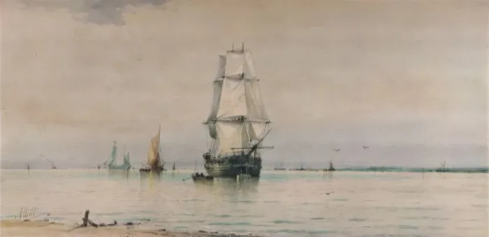 Framed Print : Seascape, c1896. Artist: Albert Ernest Markes Framed Print : Seascape, c1896. Artist: Albert Ernest Markes