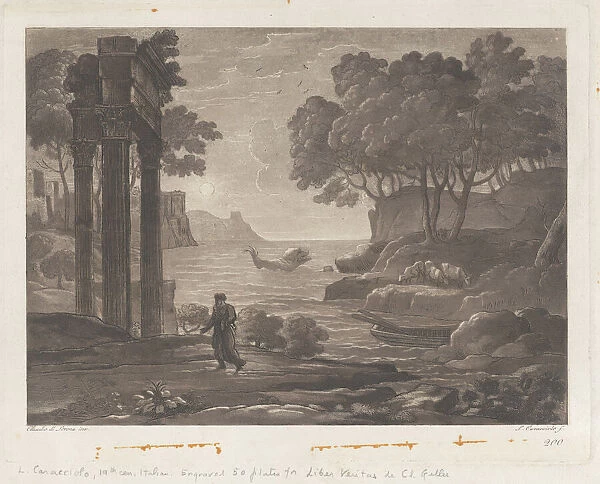 Seascape, after Claude Lorrains 'Liber Veritatis', 1815. Creator: Ludovico Caracciolo