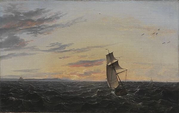 A Seascape. The coast of the Island of Rügen in Evening Light, 1818. Creator: Johan Christian Dahl