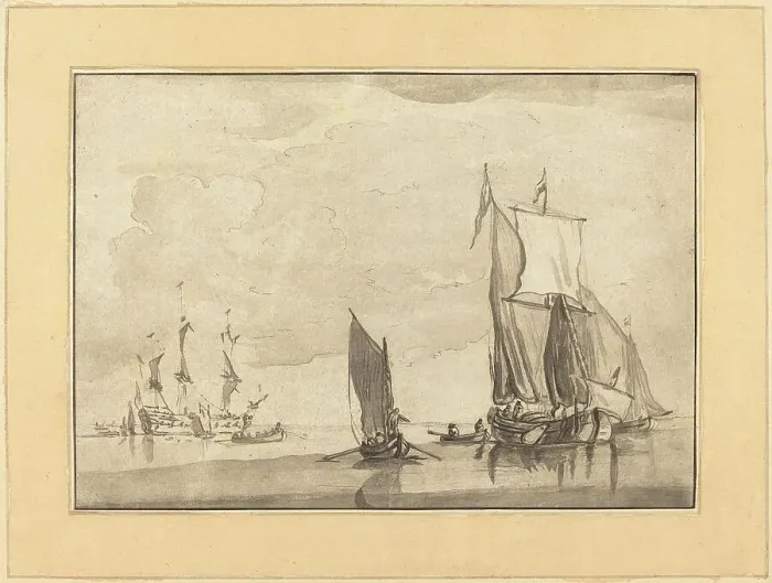 Framed Print : Seascape, published 1782. Creator: Maria Catharina Prestel Framed Print : Seascape, published 1782. Creator: Maria Catharina Prestel