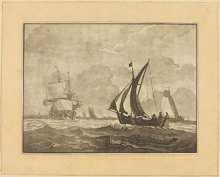 Framed Print : Seascape, published 1782. Creator: Regina Schönecker Framed Print : Seascape, published 1782. Creator: Regina Schönecker