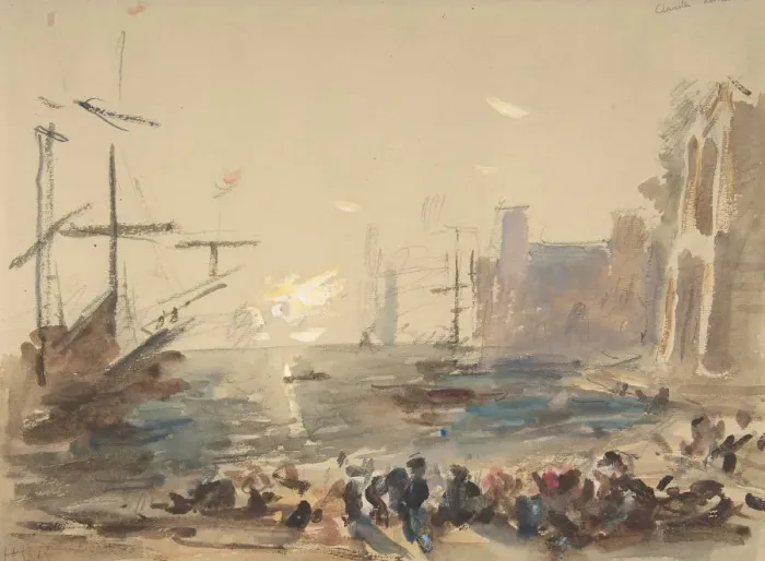Framed Print : Seascape (recto); Indecipherable sketch (verso), 1840-1906 Framed Print : Seascape (recto); Indecipherable sketch (verso), 1840-1906