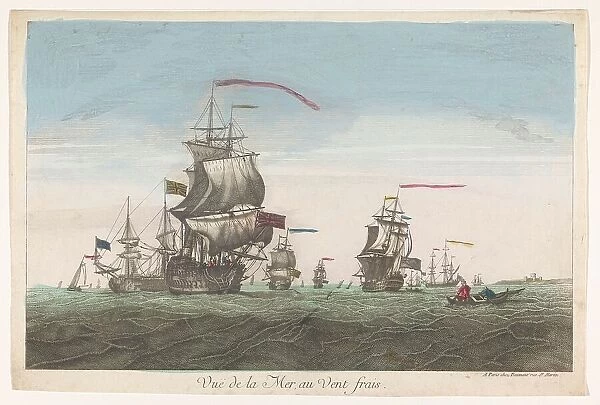 Seascape with ships and boats in the wind, 1745-1775. Creator: Unknown