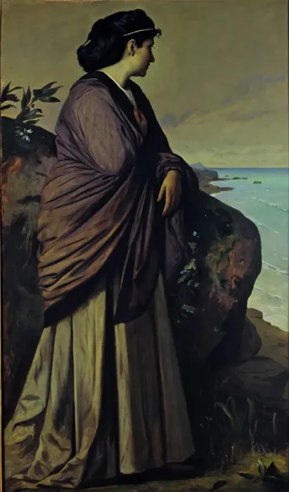 Framed Print : On the Seashore (Modern Iphigenia), 1875. Artist: Feuerbach, Anselm (1829-1880) Framed Print : On the Seashore (Modern Iphigenia), 1875. Artist: Feuerbach, Anselm (1829-1880)