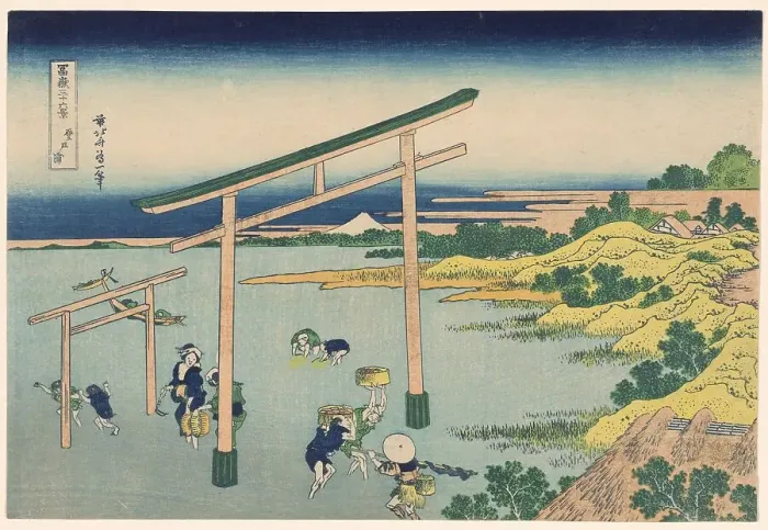 Framed Print : Seashore at Nobutoura (Nobutoura), from the series Thirty-six Views of Mount Fuji... c. 1830 / 33. Creator: Hokusai. Seashore at Nobutoura (Nobutoura), from the series Thirty-six Views of Mount Fuji... c. 1830 / 33. Creator: Hokusai Framed Print : Seashore at Nobutoura (Nobutoura), from the series Thirty-six Views of Mount Fuji... c. 1830 / 33. Creator: Hokusai. Seashore at Nobutoura (Nobutoura), from the series Thirty-six Views of Mount Fuji... c. 1830 / 33. Creator: Hokusai